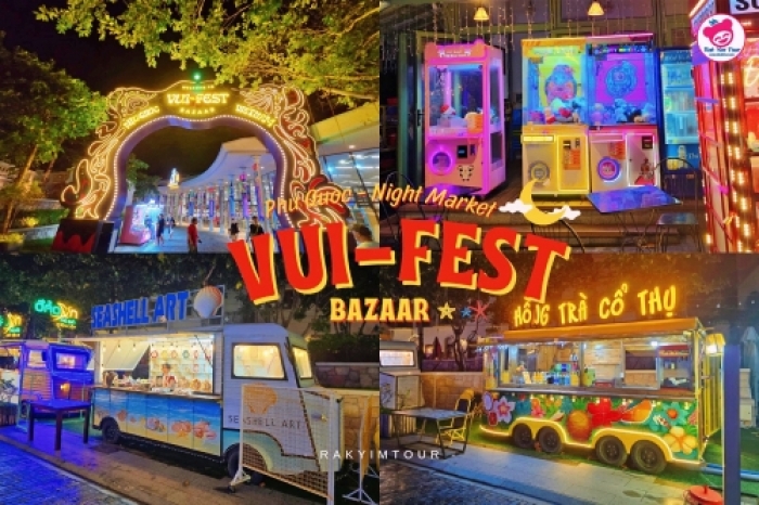 ตลาดไนท์มาร์เก็ต ริมทะเล ฟูก๊วก Vui Fest Bazaar เมืองพระอาทิตย์ตกดิน Sunset Town